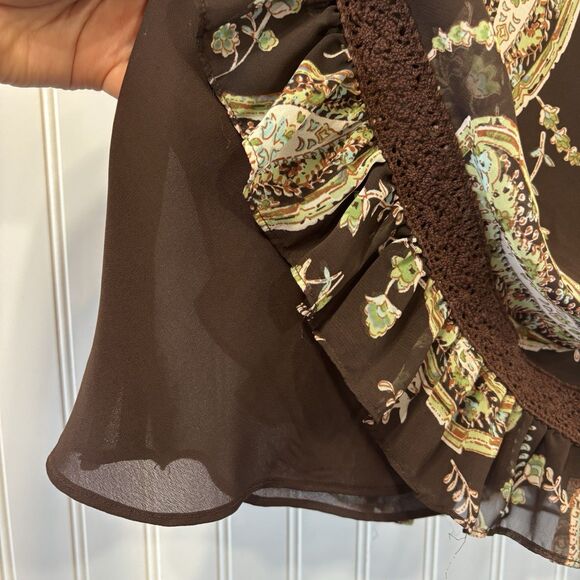 Vintage Womens 90s Dress Sz 10 Boho Forest Fairy Crochet Lace Paisley Phoebe Y2K - Picture 10 of 16